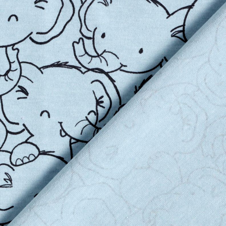 Coton mélangé Jersey Bousculade d'éléphants – bleu argenté, image number 4
