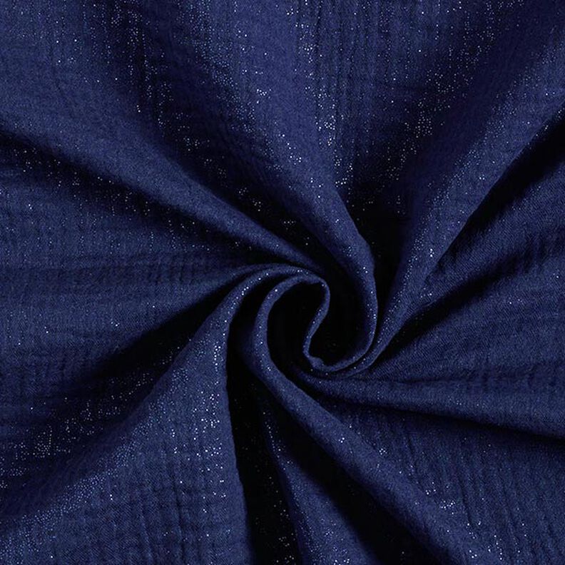 Tissu double gaze de coton fins points scintillants| by Poppy – bleu marine,  image number 1