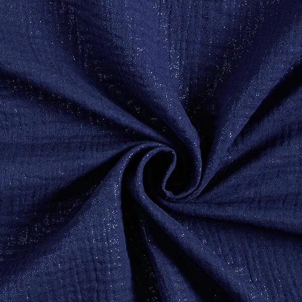 Tissu double gaze de coton fins points scintillants| by Poppy – bleu marine,  image number 1
