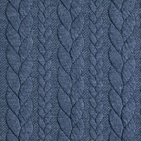 Jersey jacquard Cloqué Torsades – bleu jean, 