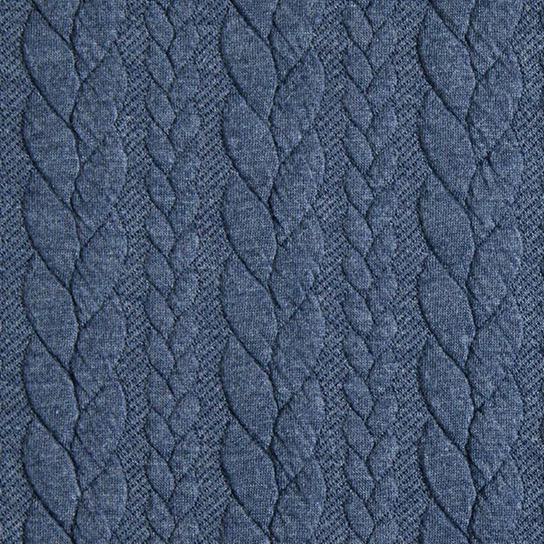 Jersey jacquard Cloqué Torsades – bleu jean,  image number 1