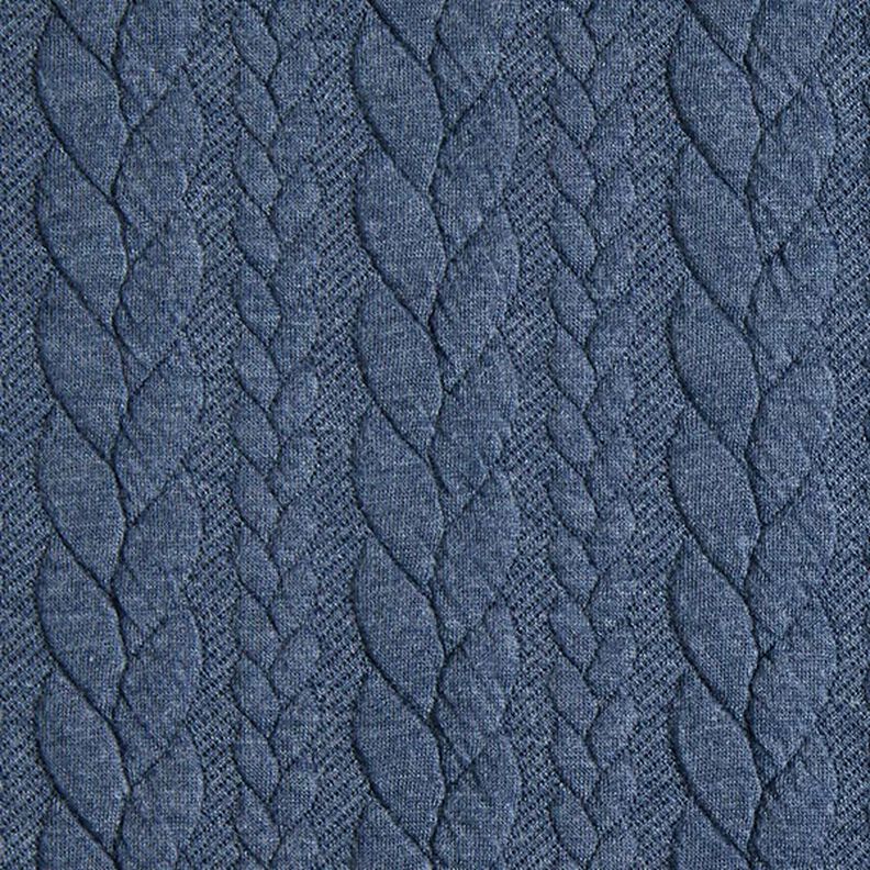 Jersey jacquard Cloqué Torsades – bleu jean,  image number 1