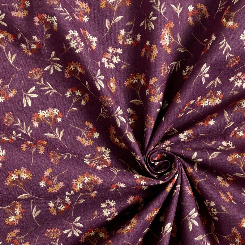 Tissu en coton Cretonne Fleurs délicates – raisin,  image number 3