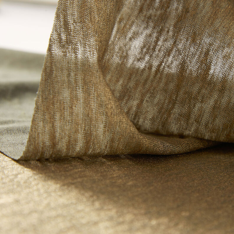 Jersey de lin chiné scintillant – kaki/or métallisé,  image number 3