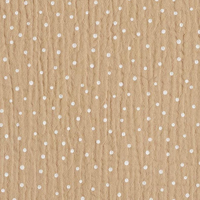 Tissu double gaze de coton Petits points – beige/blanc,  image number 1
