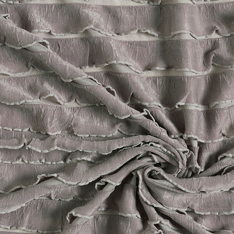 Jersey ruché Rayures horizontales en batik – taupe foncé,  image number 3