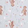 Popeline coton Ours et oie en promenade – argent/marron clair,  thumbnail number 1
