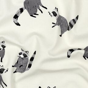 Jersey coton Ratons laveurs Impression numérique | Poppy Fabrics – écru, 