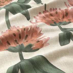 Tissu de décoration Semi-panama trèfle en fleurs – rouge/taupe clair, 