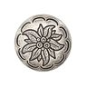 Bouton folklorique Rinceau de fleurs - argent ancien métallique métallique vieilli métallique,  thumbnail number 1