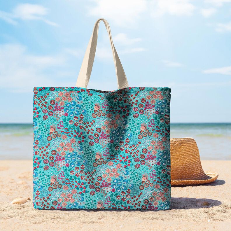 Coton enduit Mélange marin – bleu aqua, image number 8