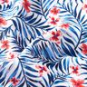 Tissus pour maillot de bain Fleurs et feuilles de palmier – blanc/indigo,  thumbnail number 2