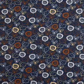 Popeline coton Visages d'animaux | Poppy Fabrics – gris bleu, 