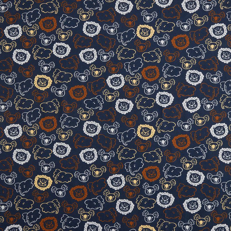 Popeline coton Visages d'animaux | Poppy Fabrics – gris bleu,  image number 1