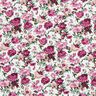 Popeline coton Wildrosen – blanc/mauve,  thumbnail number 1
