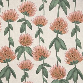 Tissu de décoration Semi-panama trèfle en fleurs – rouge/taupe clair, 