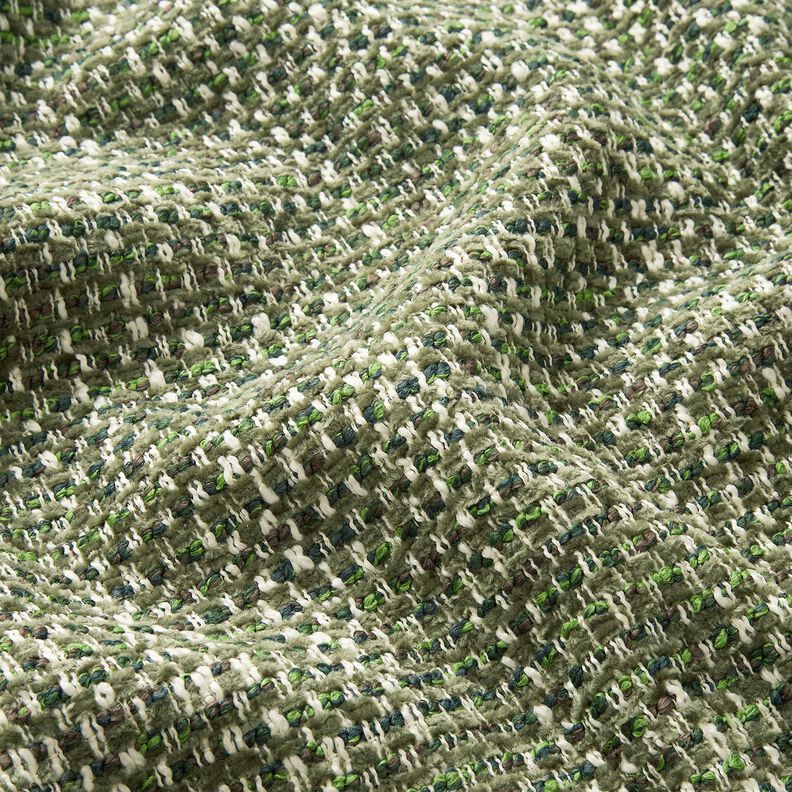 Tissu de revêtement tissu aspect bouclé coloré – pin foncé/crème, image number 2