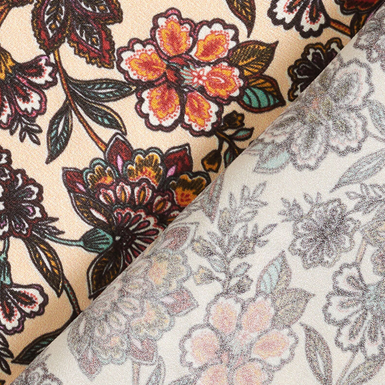 Satin de viscose Fleurs Paisley – noix de cajou, image number 4