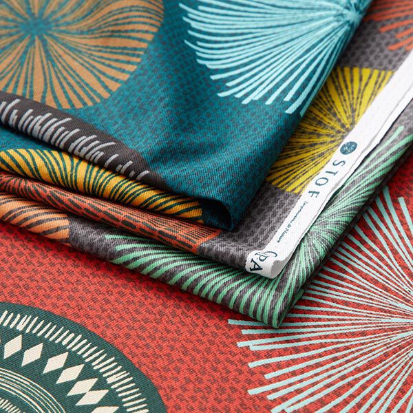 Tissu de décoration Sergé coton Grand mandala – rouge, image number 5