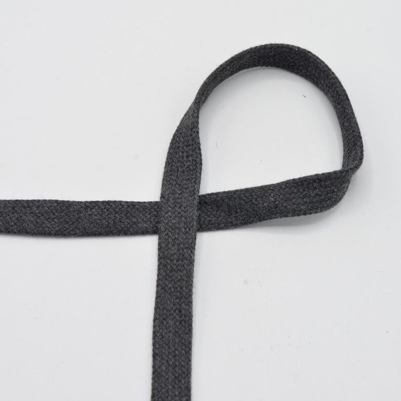Cordon plat Sweat-shirt à capuche Coton Chiné [15 mm] – anthracite,  image number 1