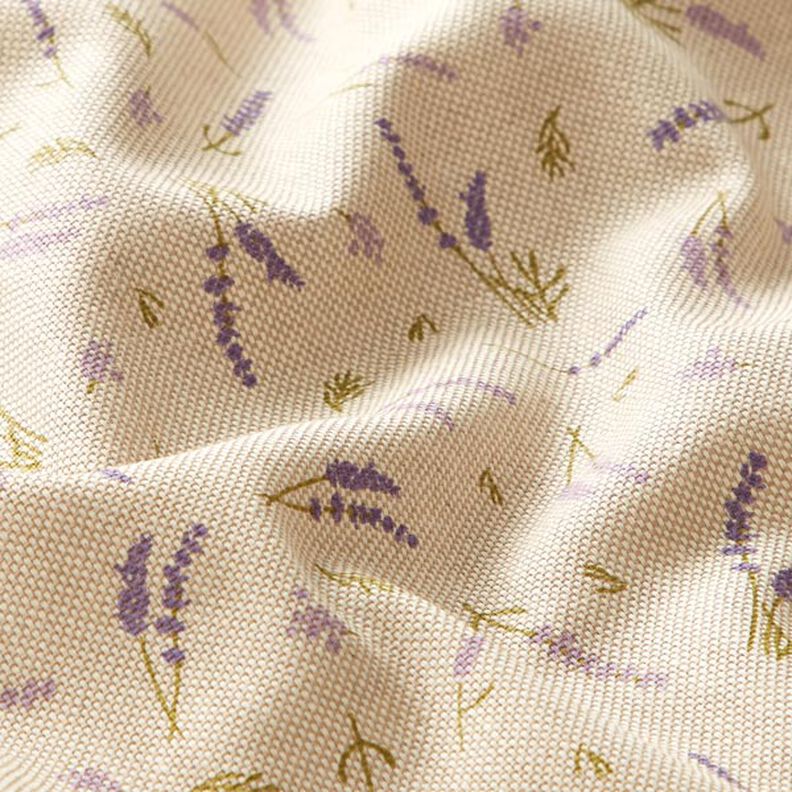 Tissu de décoration Semi-panama Lavande – nature/lavande,  image number 2