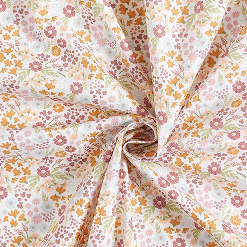 Popeline de coton bio Jolies fleurs – blanc/jaune, image number 3