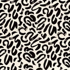 Jersey viscose Coups de pinceau abstraits – crème/noir, 