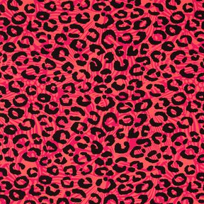 French Terry Sweat d’été Lion et fleurs – rose vif/orange, 
