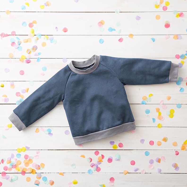 French Terry léger uni – bleu jean,  image number 7