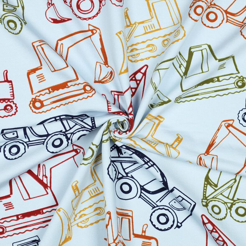 French Terry Sweat d’été Engins de chantier | Poppy Fabrics – bleu bébé/bleu marine,  image number 3