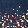 French Terry Tissu bordure feuilles d'automne | Glitzerpüppi – bleu marine/orange pêche,  thumbnail number 1