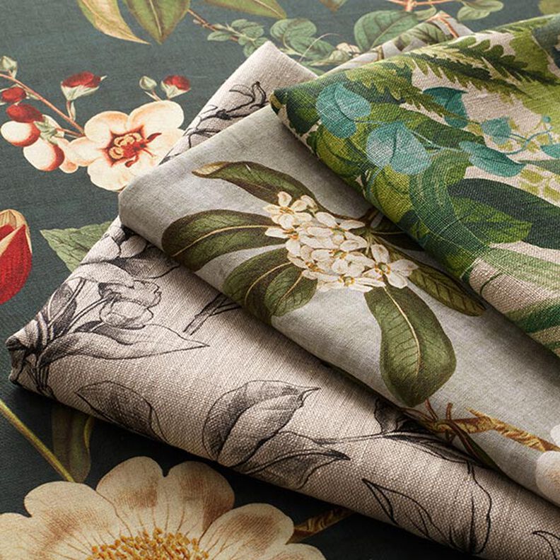 Tissu de décoration Toile Fleurs nostalgiques – roseau, image number 5