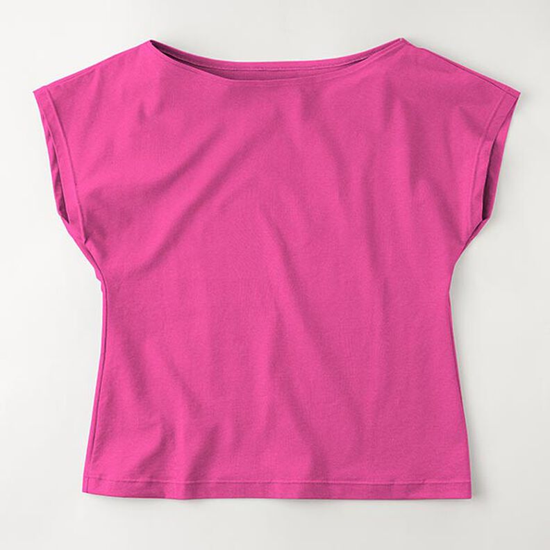 Jersey coton Medium uni – rose intense,  image number 8