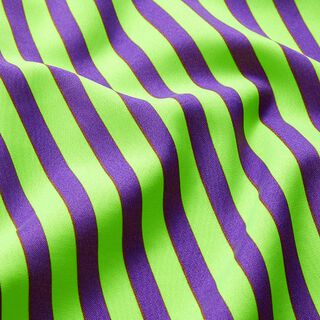 Tissu de carnaval Bandes verticales – jaune fluo/lilas, 