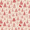 Tissu en coton Cretonne jolis sapins – nature/carmin,  thumbnail number 1