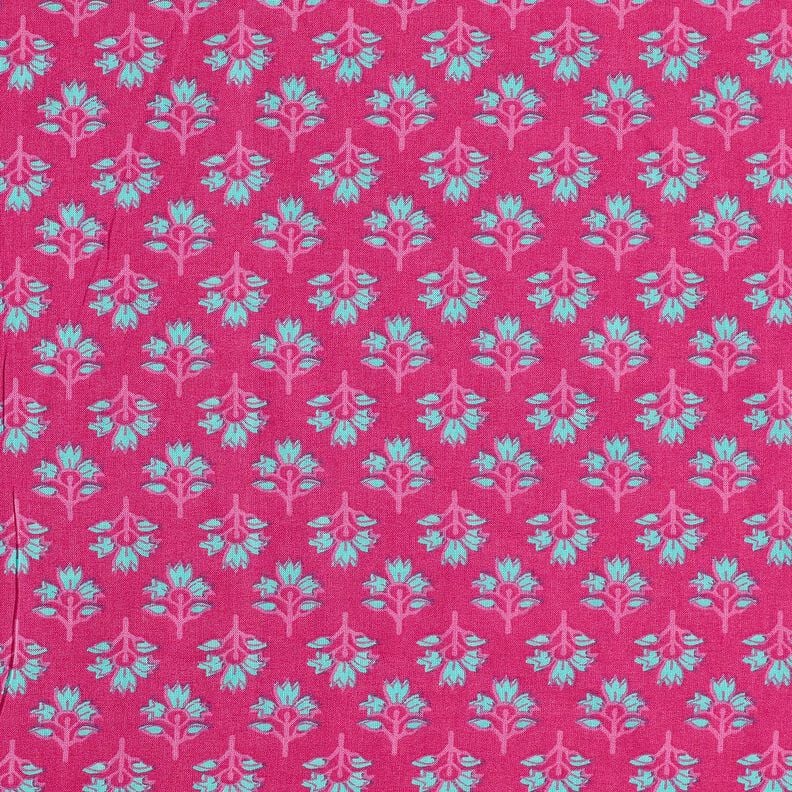 <h2>Voile de coton &Eacute;ventails fleuris, rose &ndash; l&eacute;ger & imprim&eacute;</h2>,  image number 1