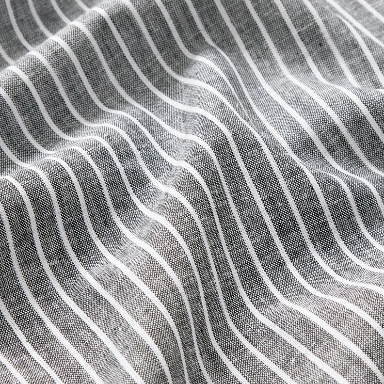 M&eacute;lange lin coton Larges rayures &ndash; noir/blanc,  image number 2