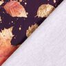 French Terry Tissu bordure feuilles d'érable | Glitzerpüppi – merlot/or ancien,  thumbnail number 4