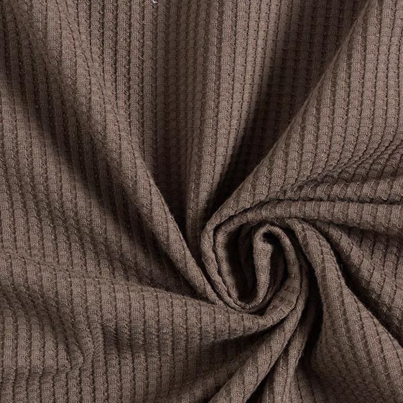 Jersey de coton gaufré uni – marron clair,  image number 1