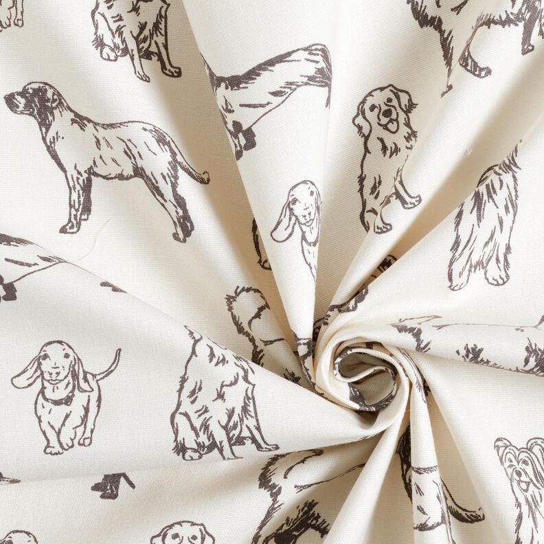 Tissu de décoration Canvas Chiens – crème/gris, image number 3
