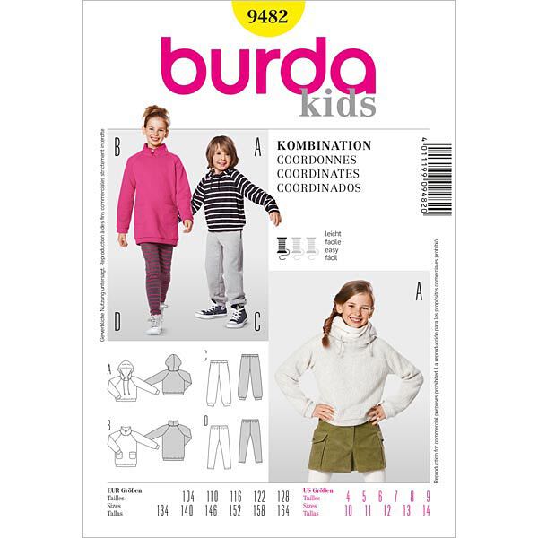 T-shirt à capuche/ pantalon de jogging… Burda 9482,  image number 1