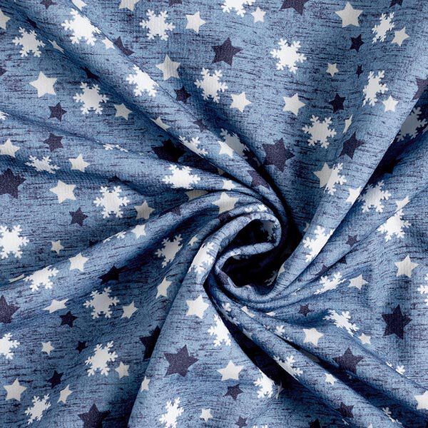 Sweatshirt gratté Flocons de neige et étoiles Impression numérique – gris bleu,  image number 4