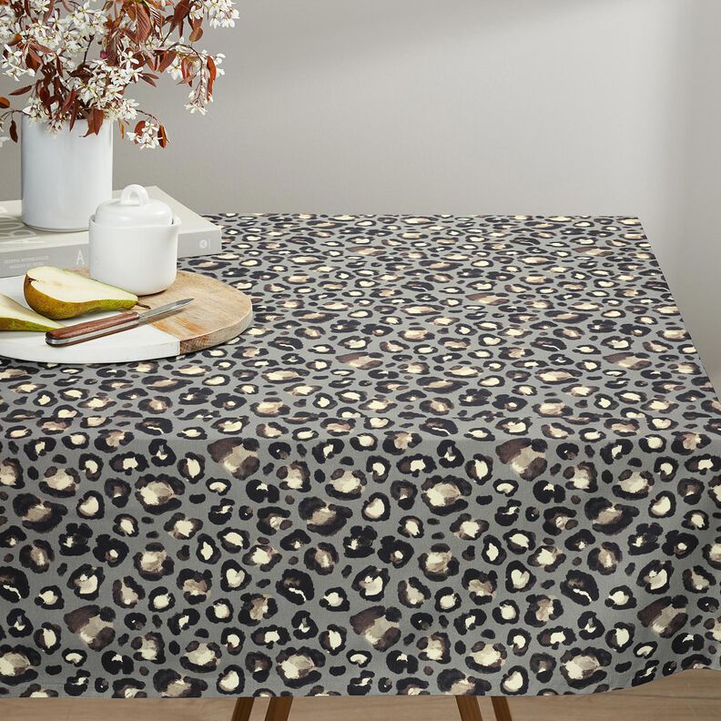 Tissu de décoration Canvas Taches de lion – gris éléphant/noir, image number 6