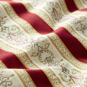 Tissu d’ameublement jacquard Rayures Biedermeier – crème/rouge, 