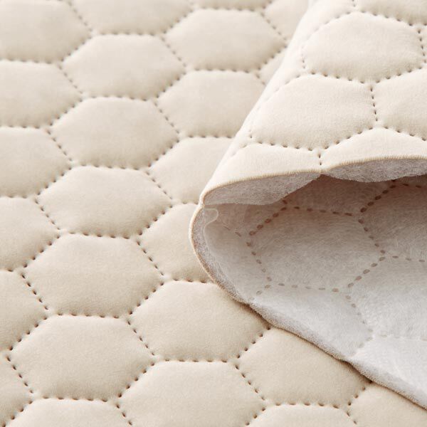 Tissu de revêtement velours matelassé nid d'abeille – sable,  image number 3