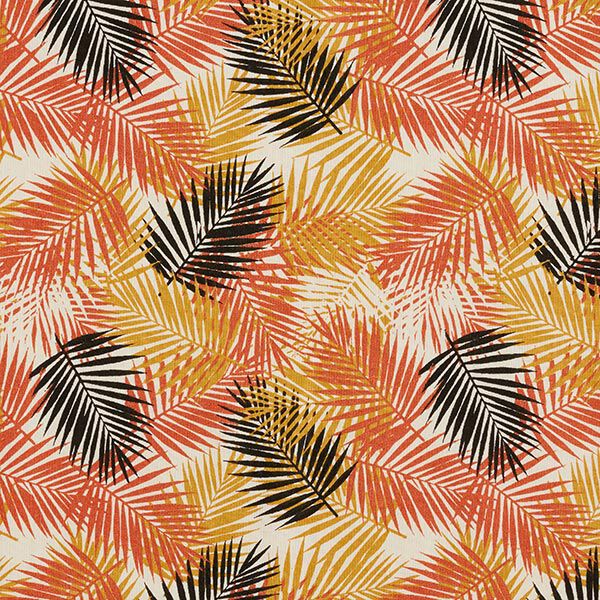Tissu en coton Cretonne feuilles de palmier – beige clair/noir,  image number 1