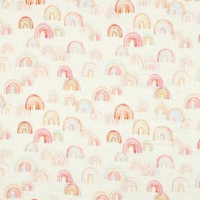 Tissu double gaze de coton Arcs-en-ciel colorés Impression numérique | Poppy Fabrics – ivoire/saumon, 