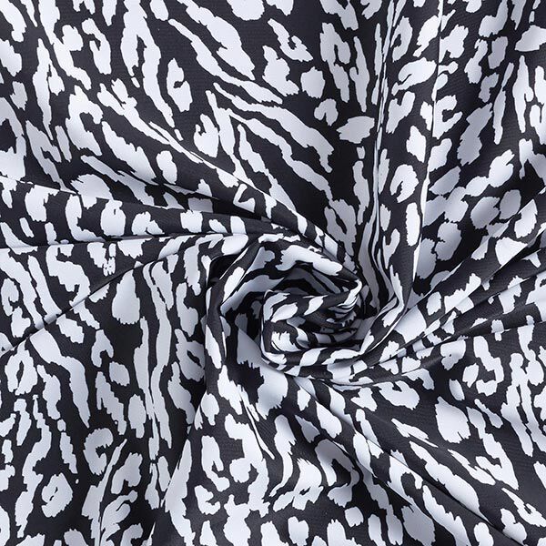 Tissu pour maillot de bain motif léopard – blanc/noir,  image number 3