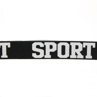 Ruban élastique Sport – noir/blanc, 