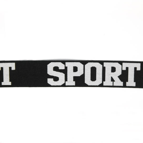 Ruban élastique Sport – noir/blanc,  image number 1